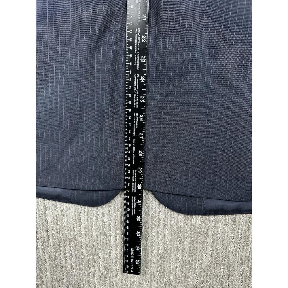 Jos A Bank Signature Collection 44 Navy Blue Pinstripe Wool Silk Blazer Jacket